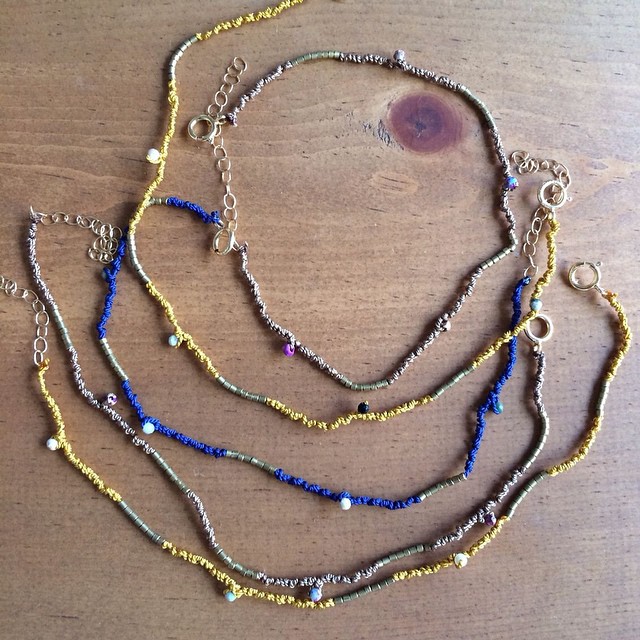 グリフィンシルクコードのネックレス #accessories #アクセサリー #ネックレス #ハンドメイド #necklace #earring #handmade #griffin silk